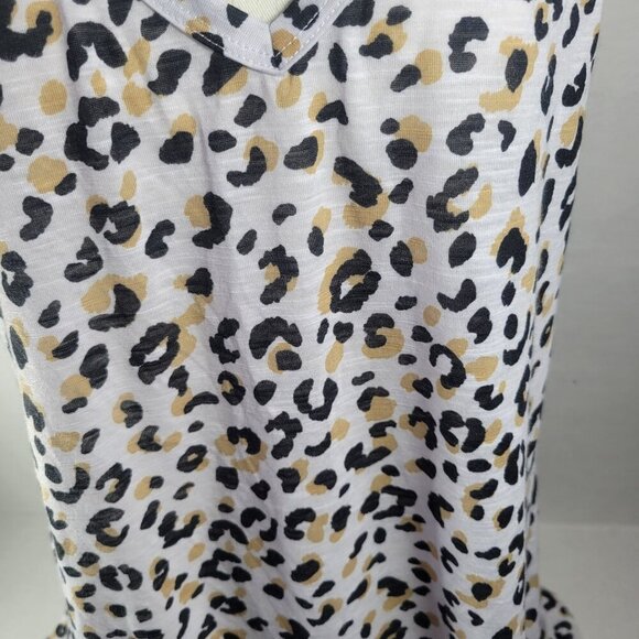Miken Swim Women White Leopard Print V-neck Racerback Tank Top Size M - Picture 7 of 10